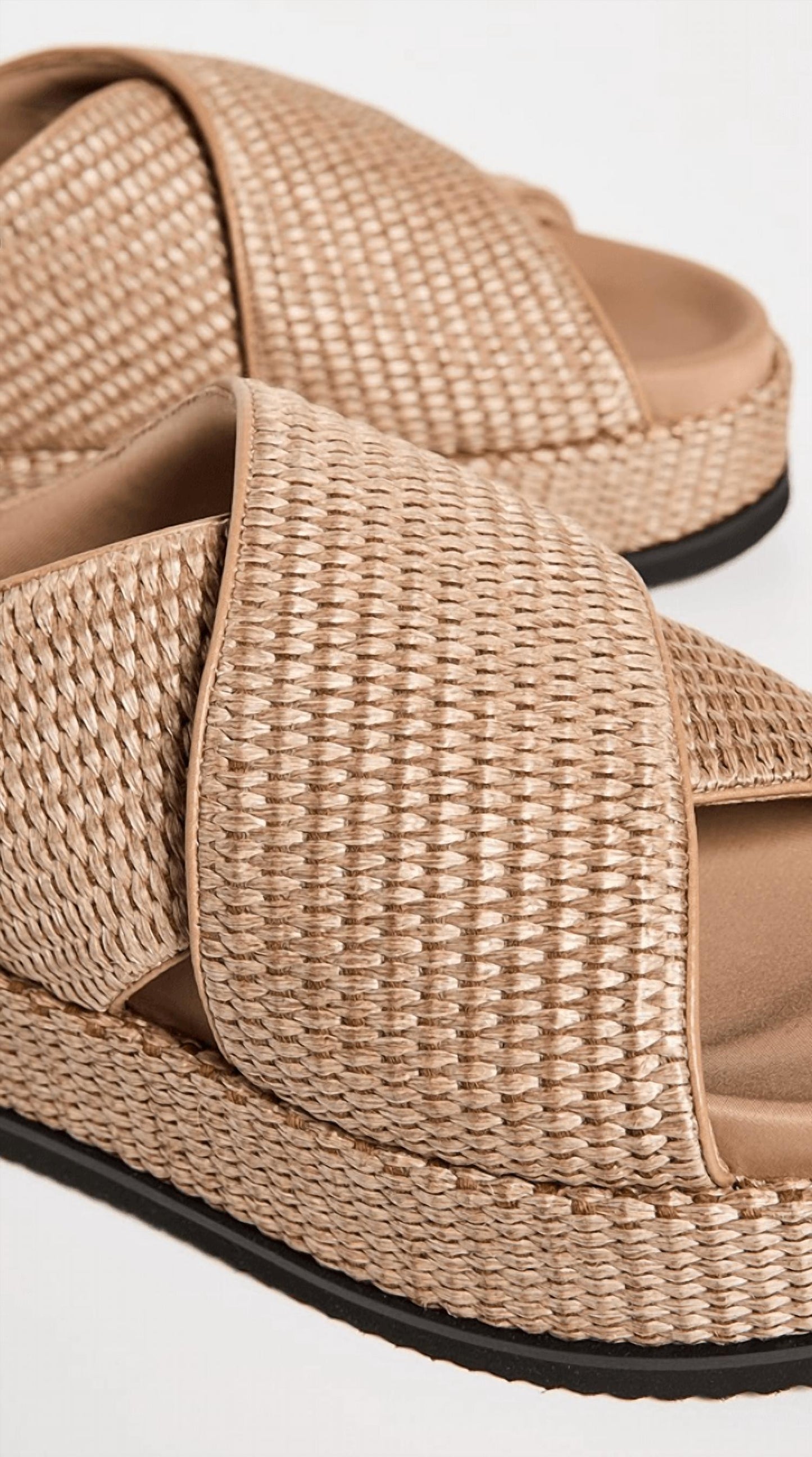 Roam - Cross Stack Raffia Platform Sandals
