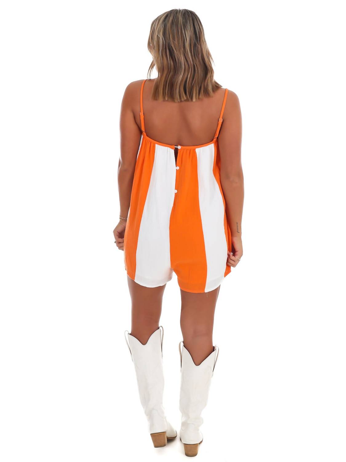 Cloud Ten - Tailgate Mood Striped Romper