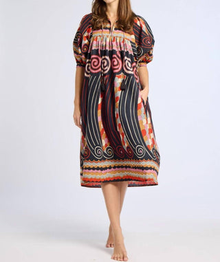 Mille - Vestido Açafrão Estampa Mear
