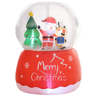 5.5FT Christmas Inflatable Crystal Ball with Santa Claus, Reindeer and Xmas Tree