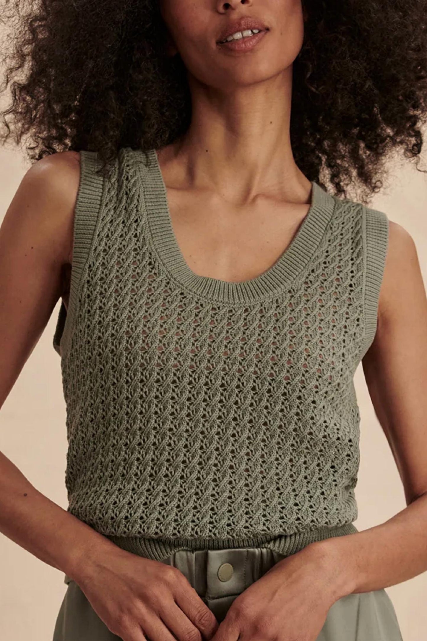 Varley - Ferns Open Knit Tank Top