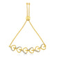 14K Yellow Gold Plated .925 Sterling Silver Diamond Accent Heart Link Bolo Bracelet