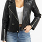 BLANKNYC Faux Leather Moto Jacket in Aim High, Size Medium