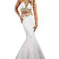 Rachel Allan - Beaded Two-piece Taffeta Mermaid Gown