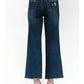 1822 Denim - Raw Hem Wide Leg Crop Jeans