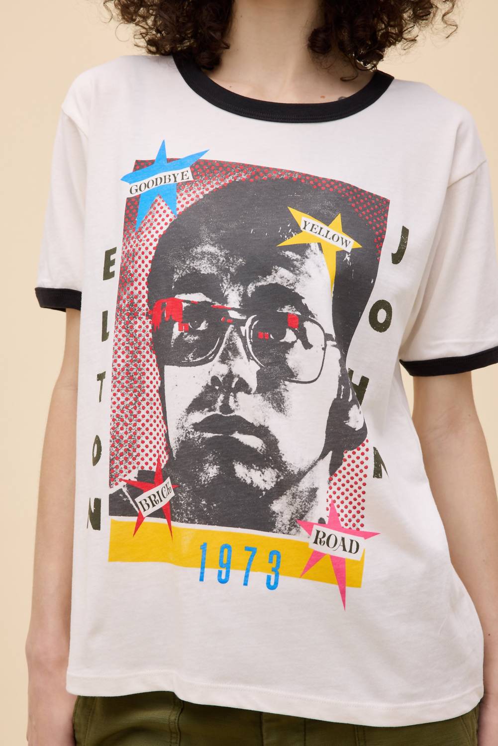 Daydreamer - Elton John 1973 Pop Art Oversized Ringer Tee