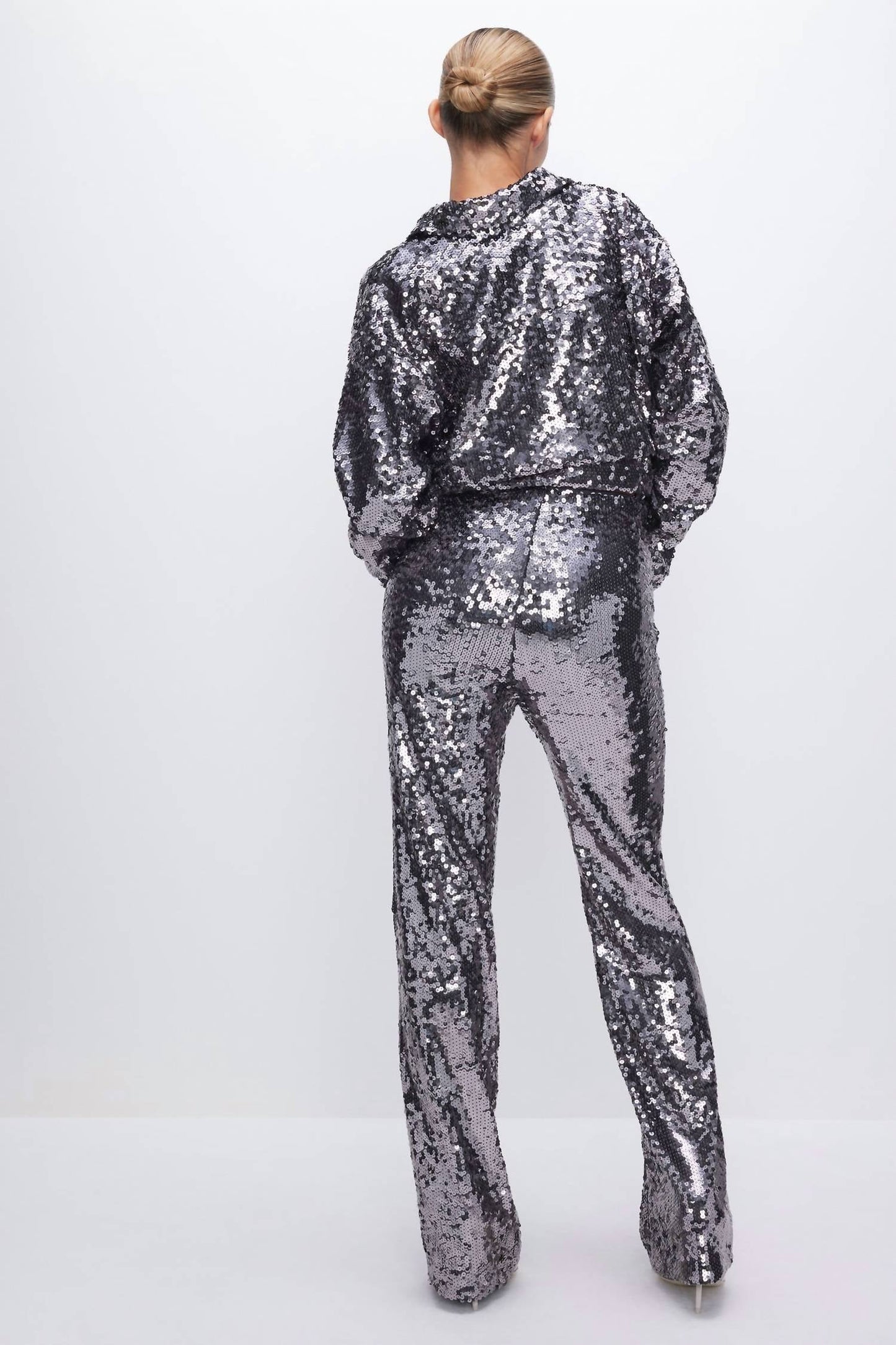 Good American - SEQUIN WIDE LEG PANTS