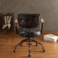 Hallie - Top Grain Leather Office Chair - Vintage Black