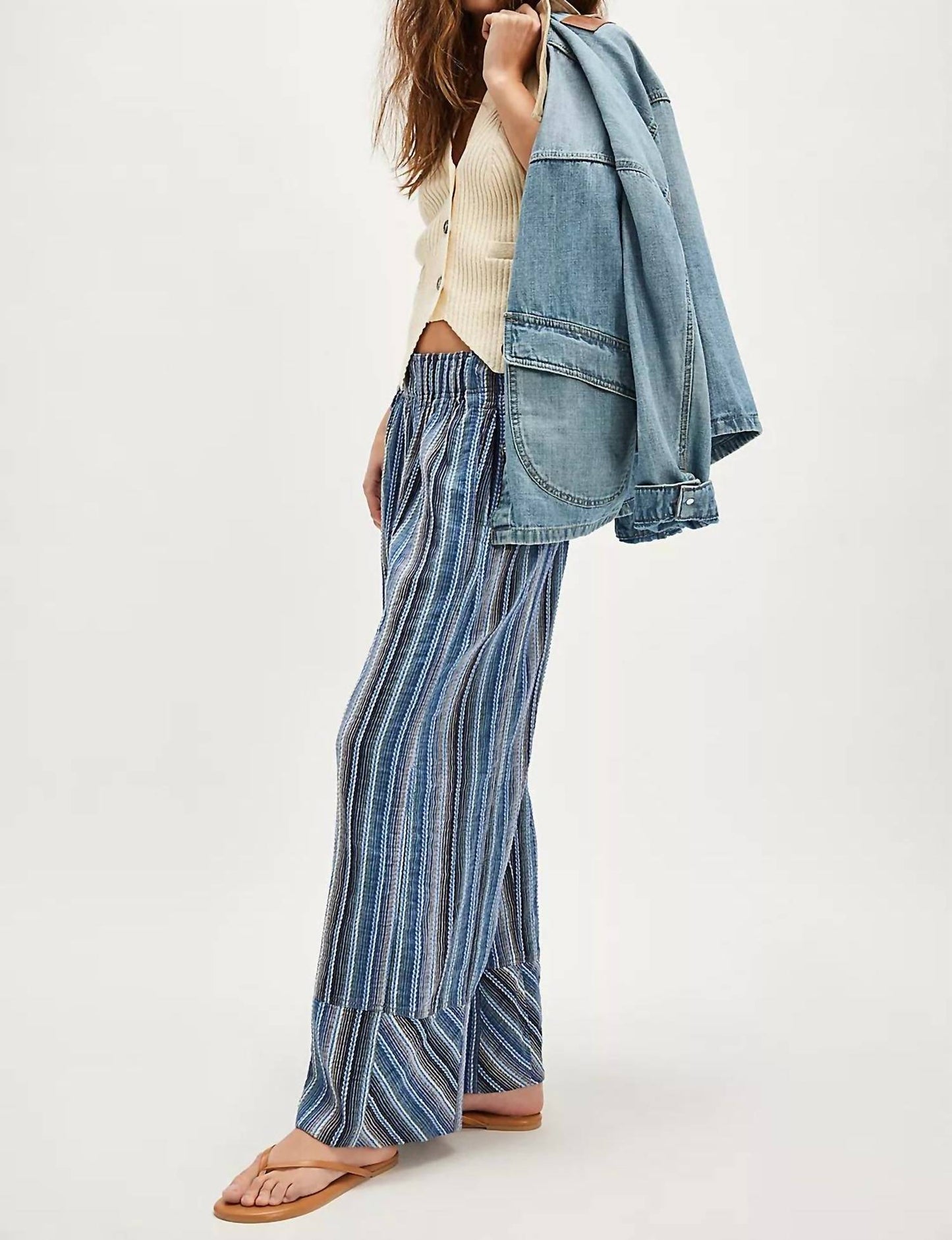 Free People - Days End Linen Stripe Pant