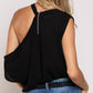 Pol - One Shoulder Ribbed Top