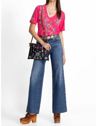 Johnny Was - KARIME RAW HEM V‑NECK TEE