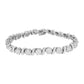 14K White Gold 5 1/4 cttw Diamond S-Link Floral Cluster Tennis Bracelet (I-J Clarity, SI2-I1 Color) - Size 7"