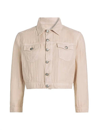 L'Agence - Koda Coated Cropped Jean Jacket