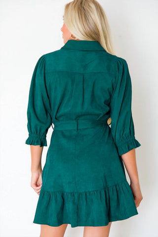Entro - Corduroy Belted Dress