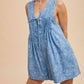 Anniewear - Heather Floral Print Denim Romper