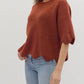 Entro - Scallop Hem Knit Relaxed Sweater