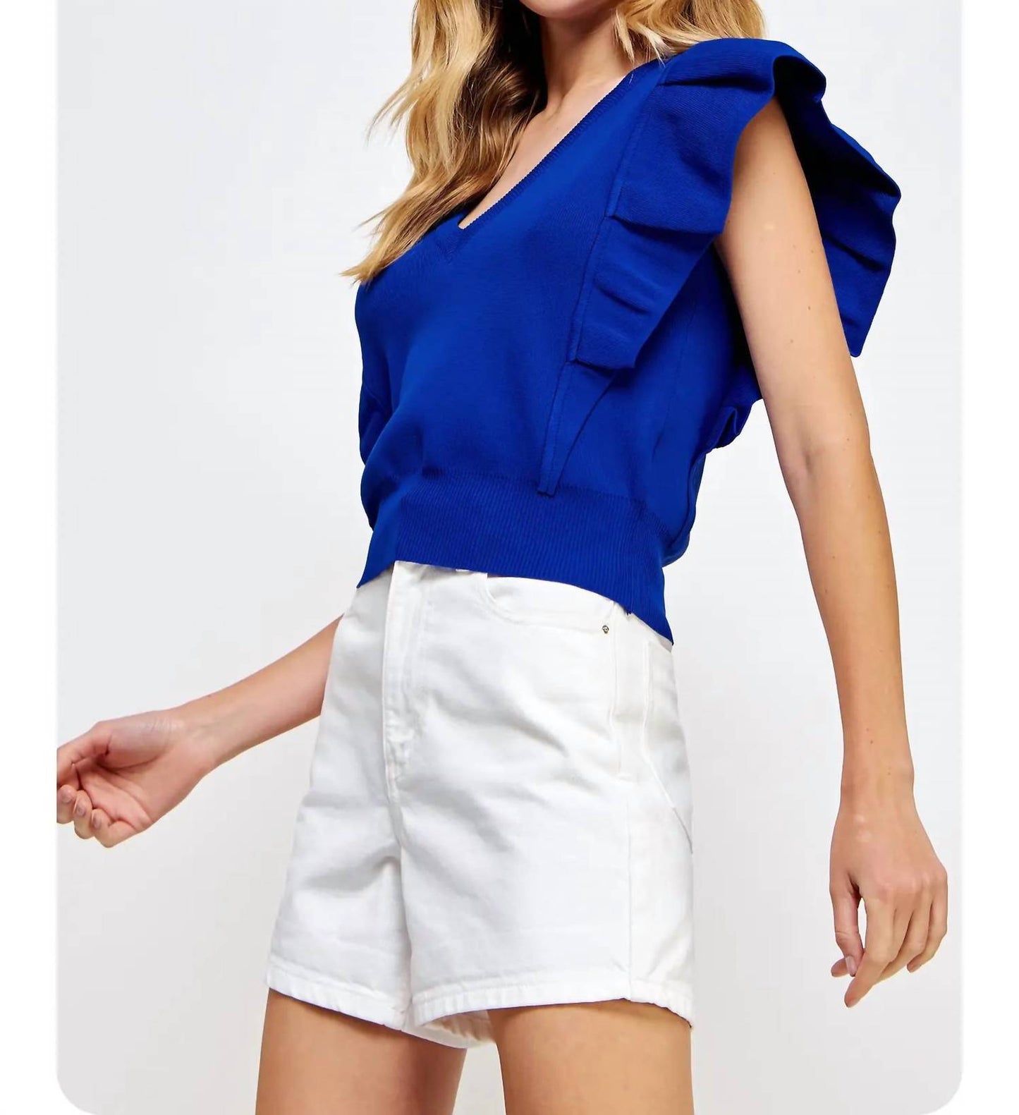 Strut & Bolt - Pleated Short Sleeve Knit Top