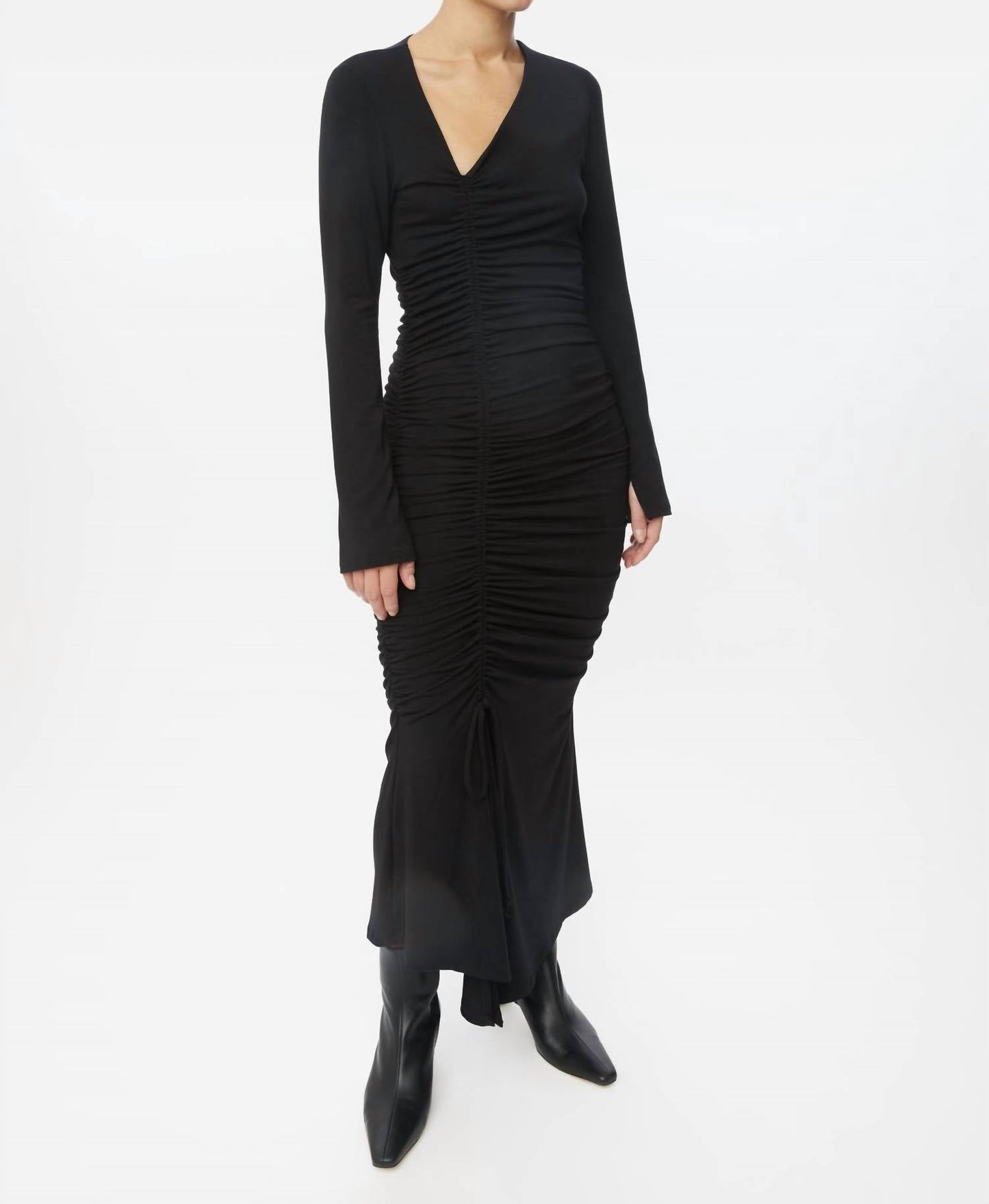 Dāl The Label - Ruched Asymmetric Midi Dress