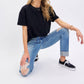 Judy Blue - High Rise Patch Pocket Distressed Cuffed Boyfriend Jeans
