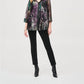 Joseph Ribkoff - Abstract Print Zip Front Organza Jacket