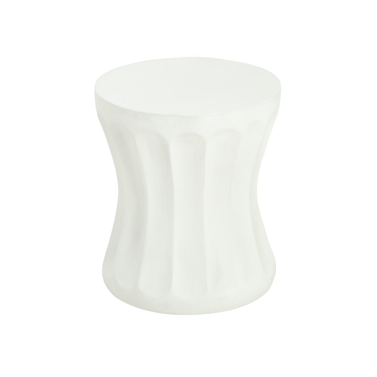 Outdoor Round Concrete Antique White Side Table