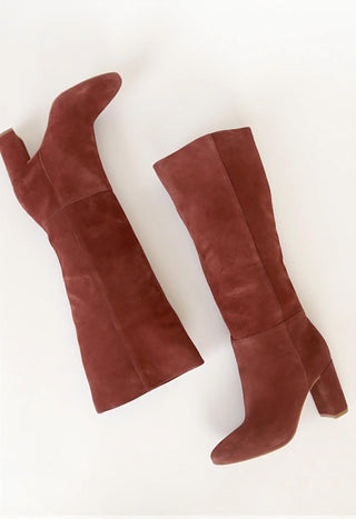 Chinese Laundry - Women Krafty Suede Knee High Block Heel Boots