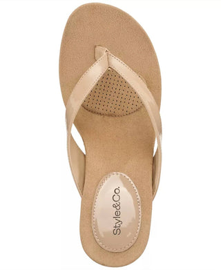 Style &amp; Co. - Sandálias femininas estilo Chicklet com tiras e salto anabela