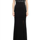 Aidan Mattox - Embellished Mesh Bodice Crepe Dress
