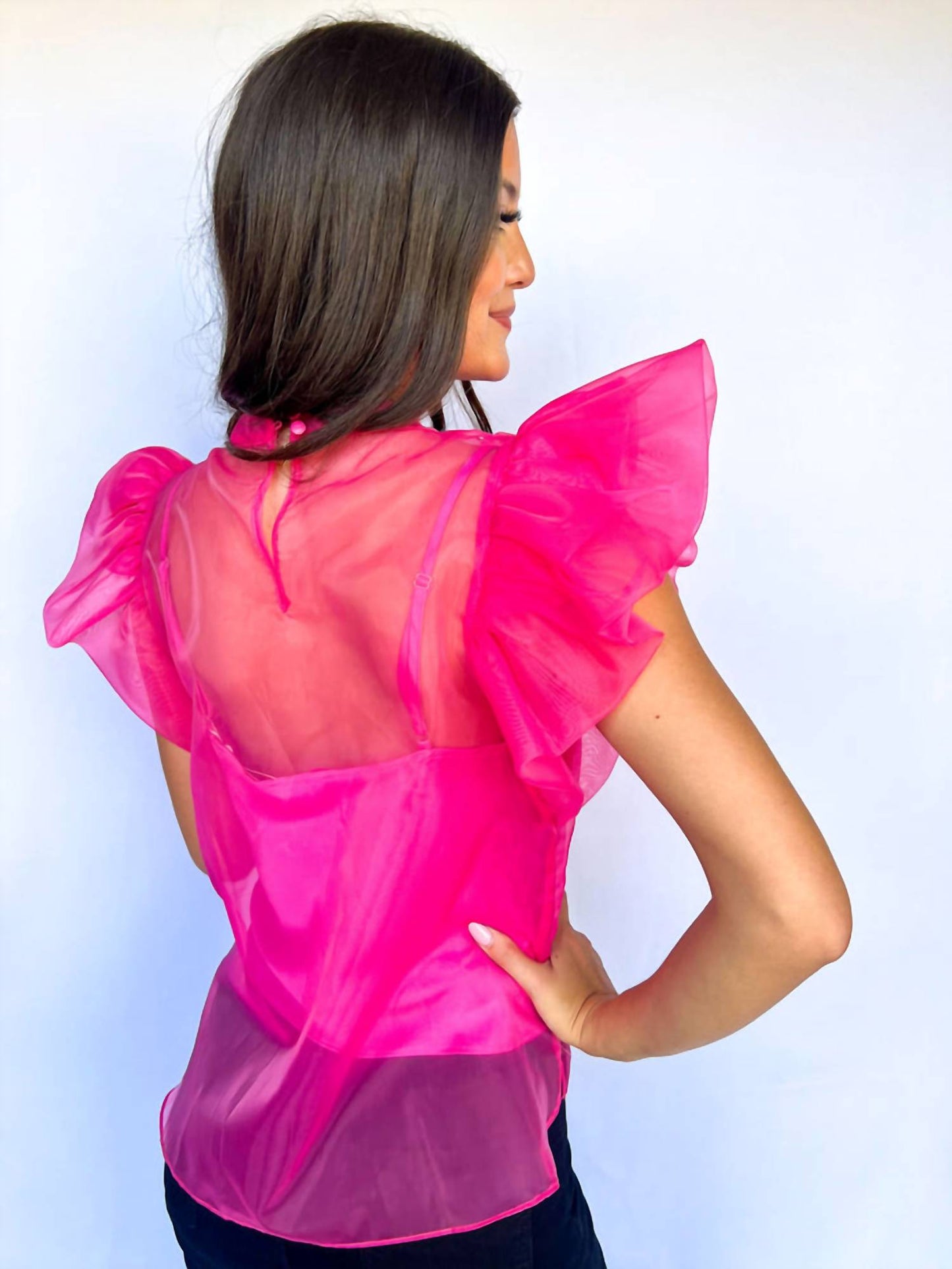 Buddylove - Kaycee Organza Ruffle Sleeve Top
