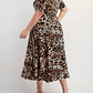 The Curve La - Plus Size Surplice Midi Dress With Full Skirt