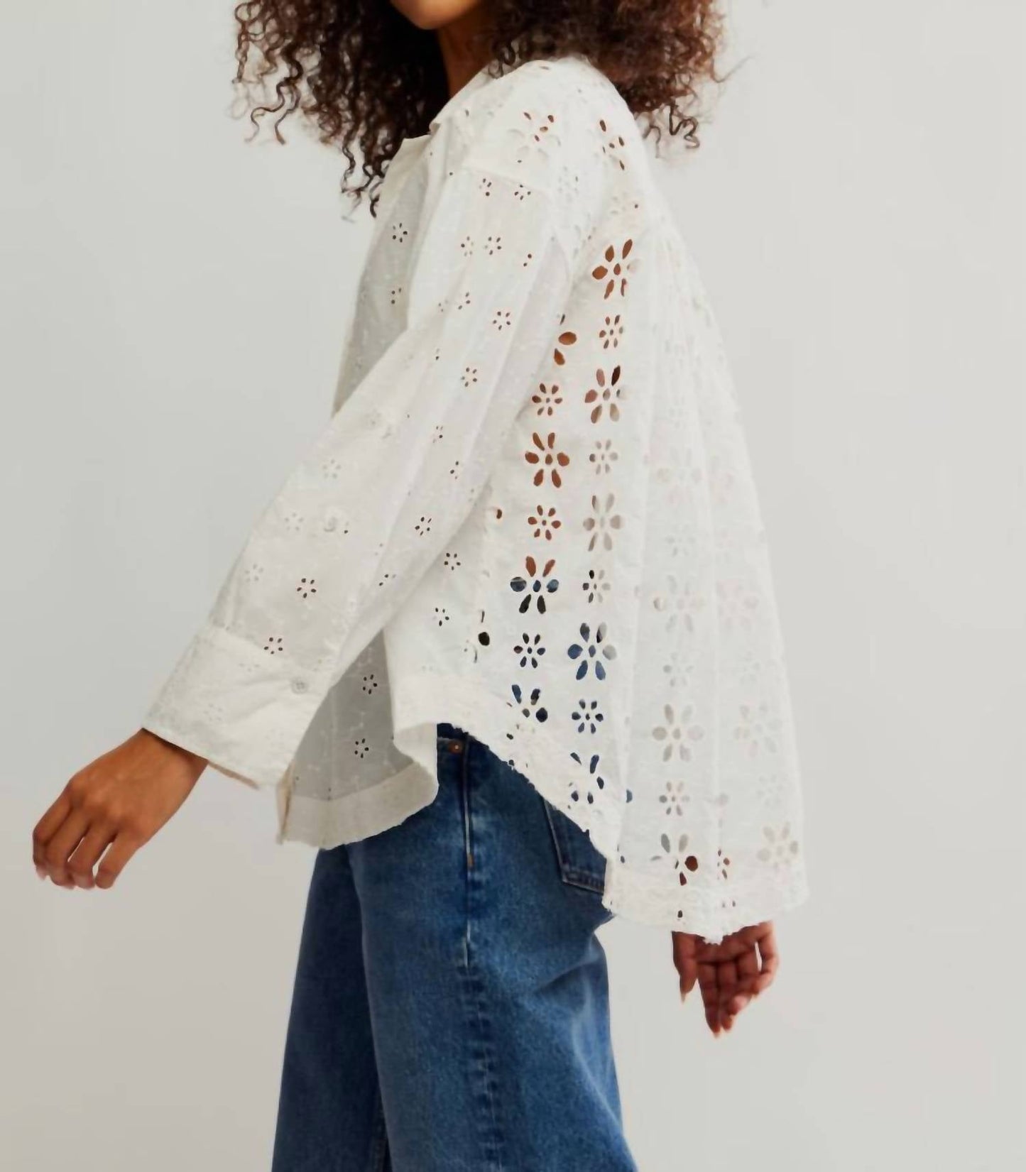 Free People - Mae Washed Eyelet Shirt