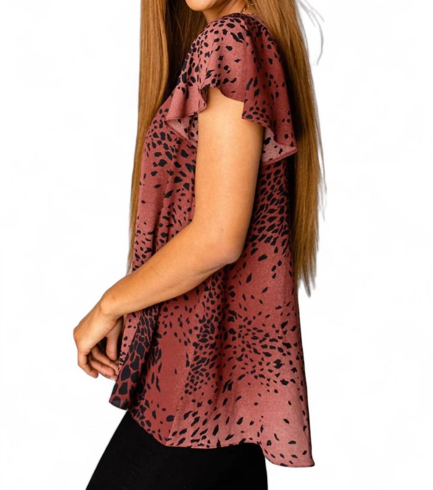 Buddylove - AVRIL FLUTTER SLEEVE V-NECK TOP