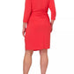 Adrianna Papell - Keyhole Neck Long Sleeve Sheath Dress