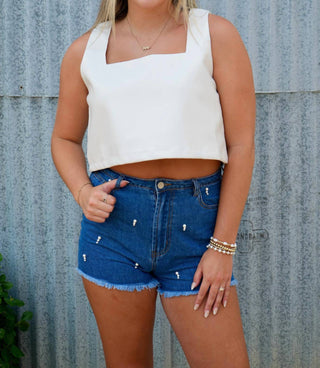 Buddylove - Regata Manning Vegan Leather Cropped