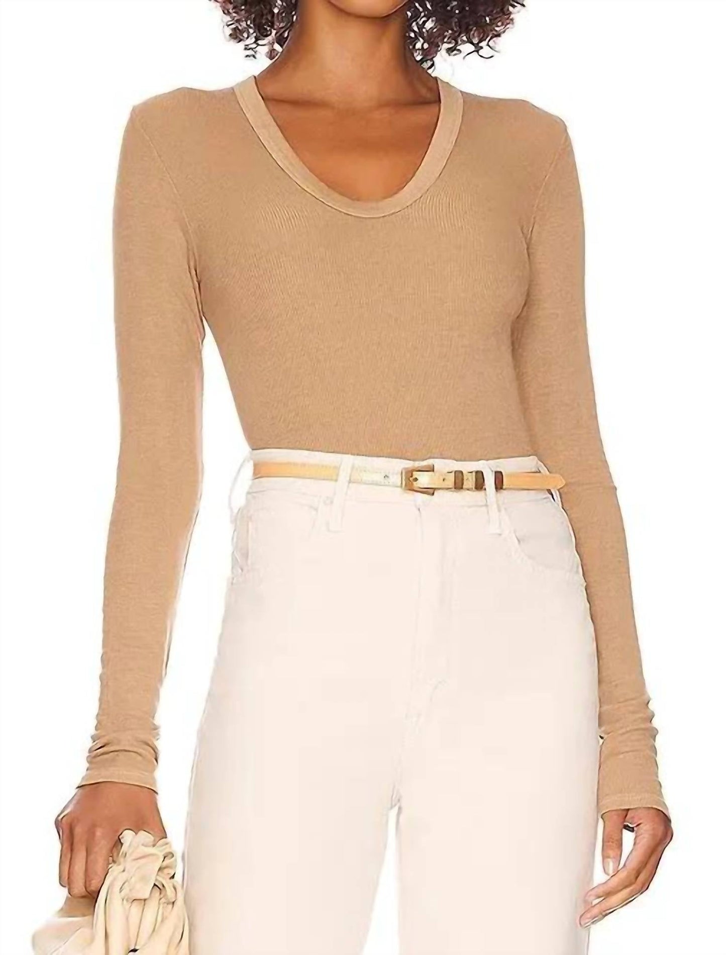 Enza Costa - Silk Knit Long Sleeve U Top