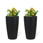 Set of 2 Faux Rattan Tall Planters with Automatic Watering System