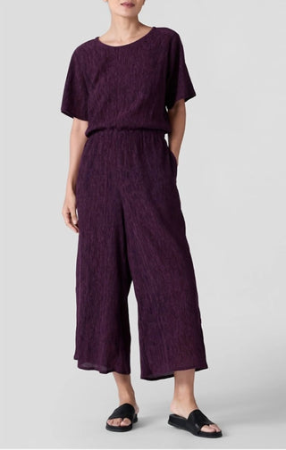 Eileen Fisher - WIDE LEG SHORT SLEEVE JUMPSUIT