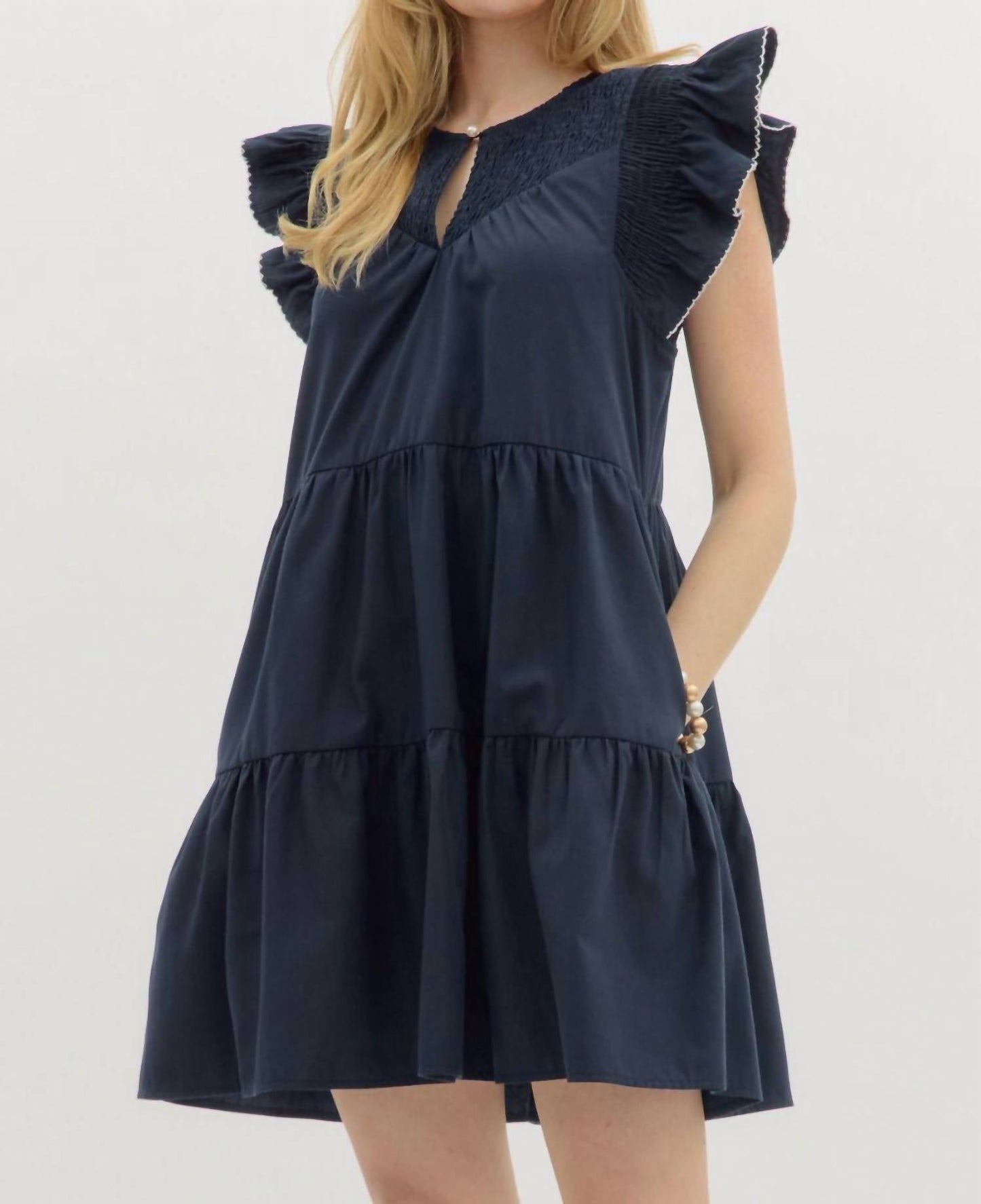 Entro - Flutter Sleeve Midi Dress