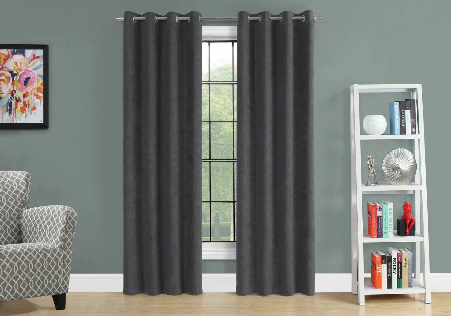2 Pieces Set Room Darkening Curtain Panels with Grommet