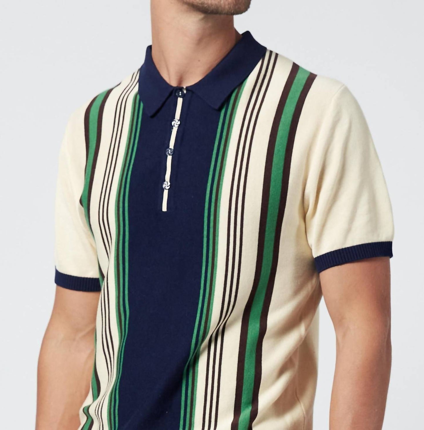4Funkyflavours - No Time For Dreaming Striped Knit Polo - Plus