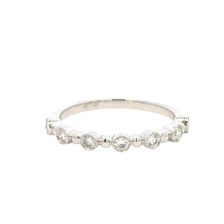 Aamiaa - Anel com aro e faixa de barra de diamante natural de 0,25 quilates - Tamanho 6,5
