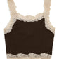 8Apart - Junior Women's Fitch Floral Lace Strap Crop Cami
