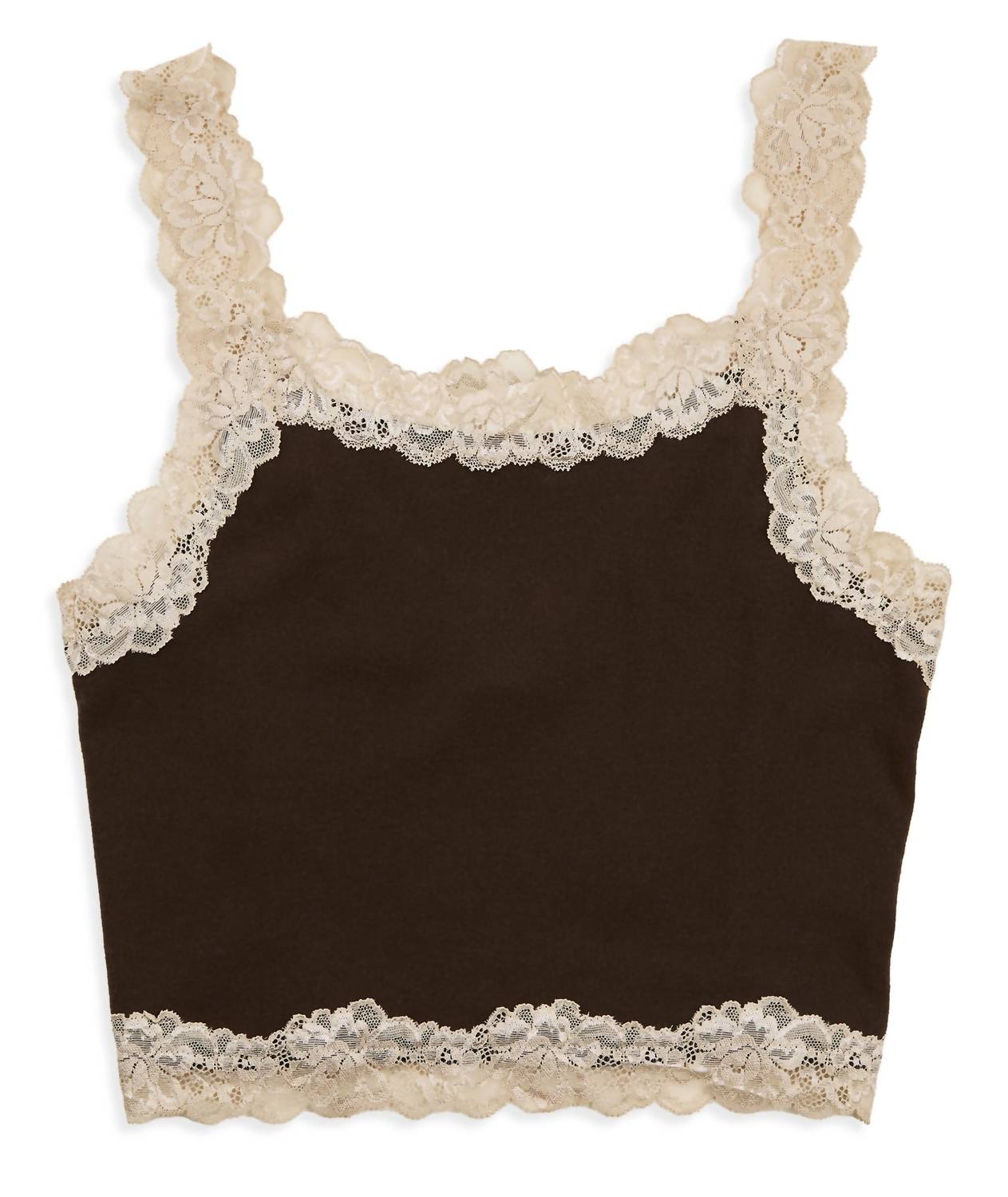 8Apart - Junior Women's Fitch Floral Lace Strap Crop Cami