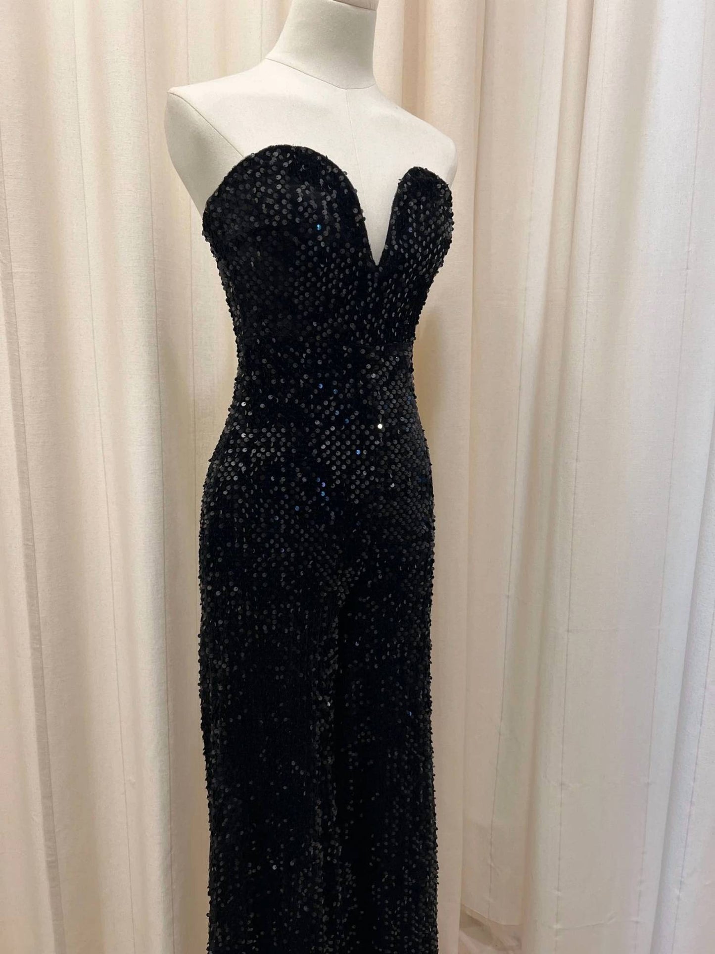 Hyfve - Women's Sequined Velvet Strapless Jumpsuit