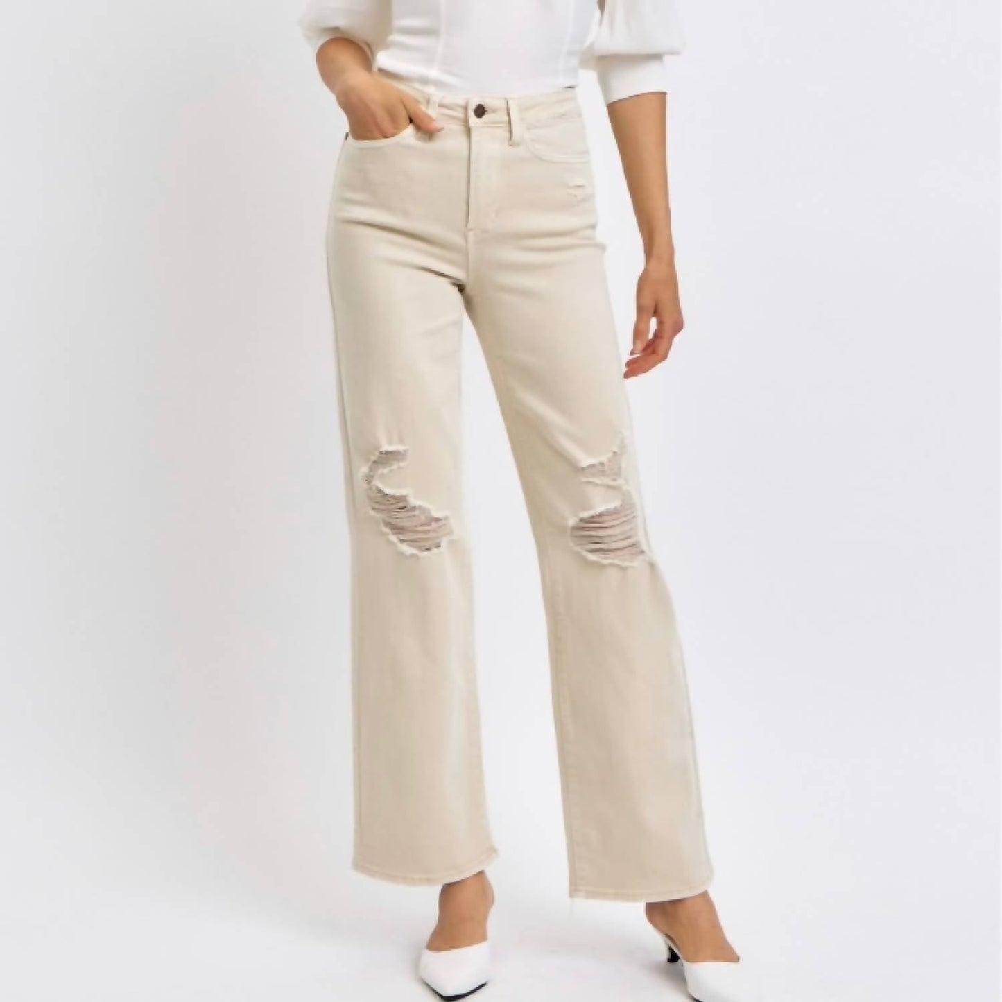 Judy Blue - High Waist Destroyed 90's Straight Jeans