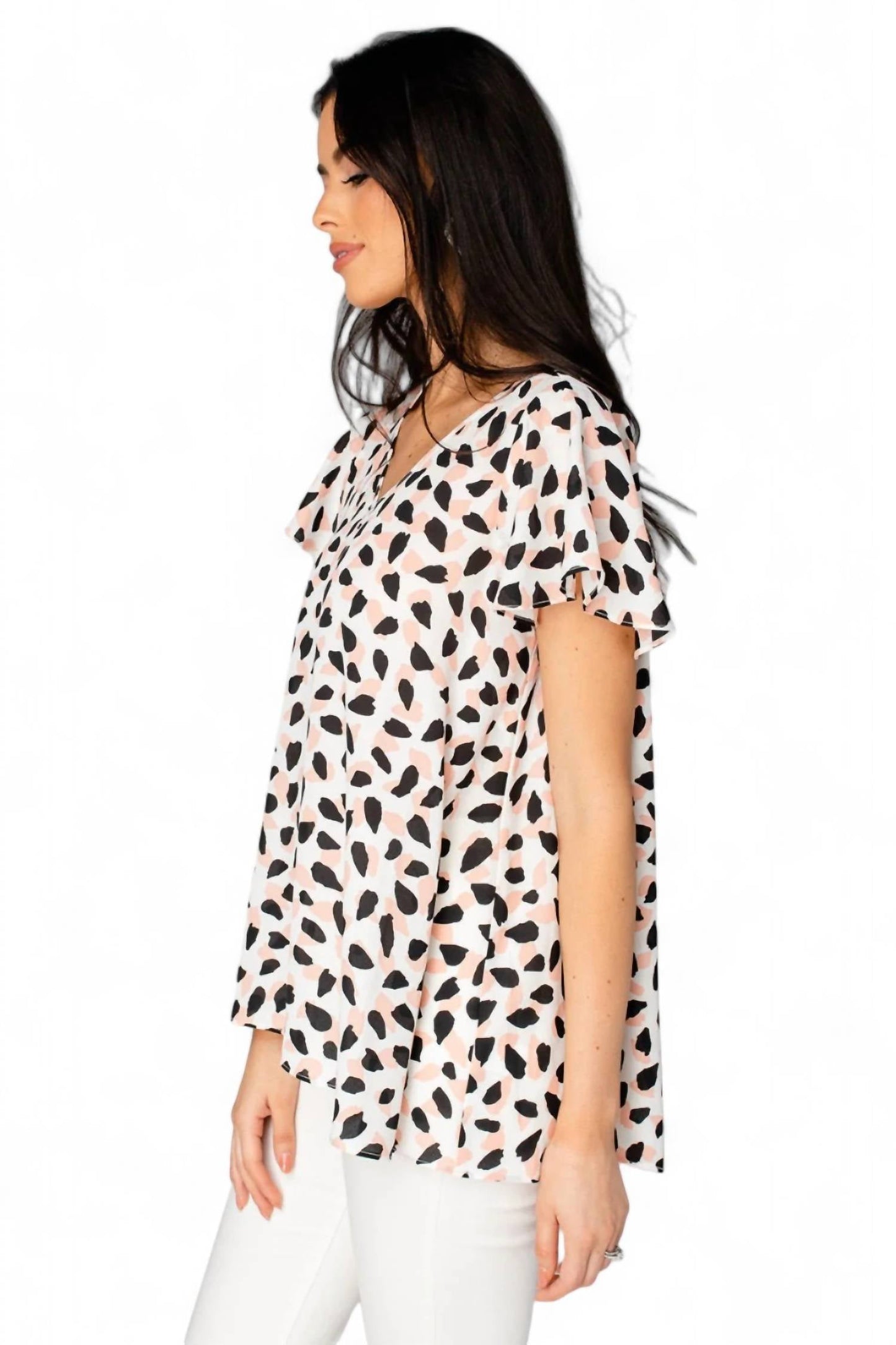 Buddylove - AVRIL FLUTTER SLEEVE V-NECK TOP