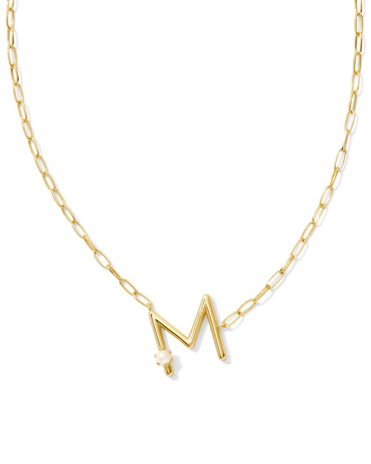 Kendra Scott - Women's Pearl Letter M Pendant Necklace