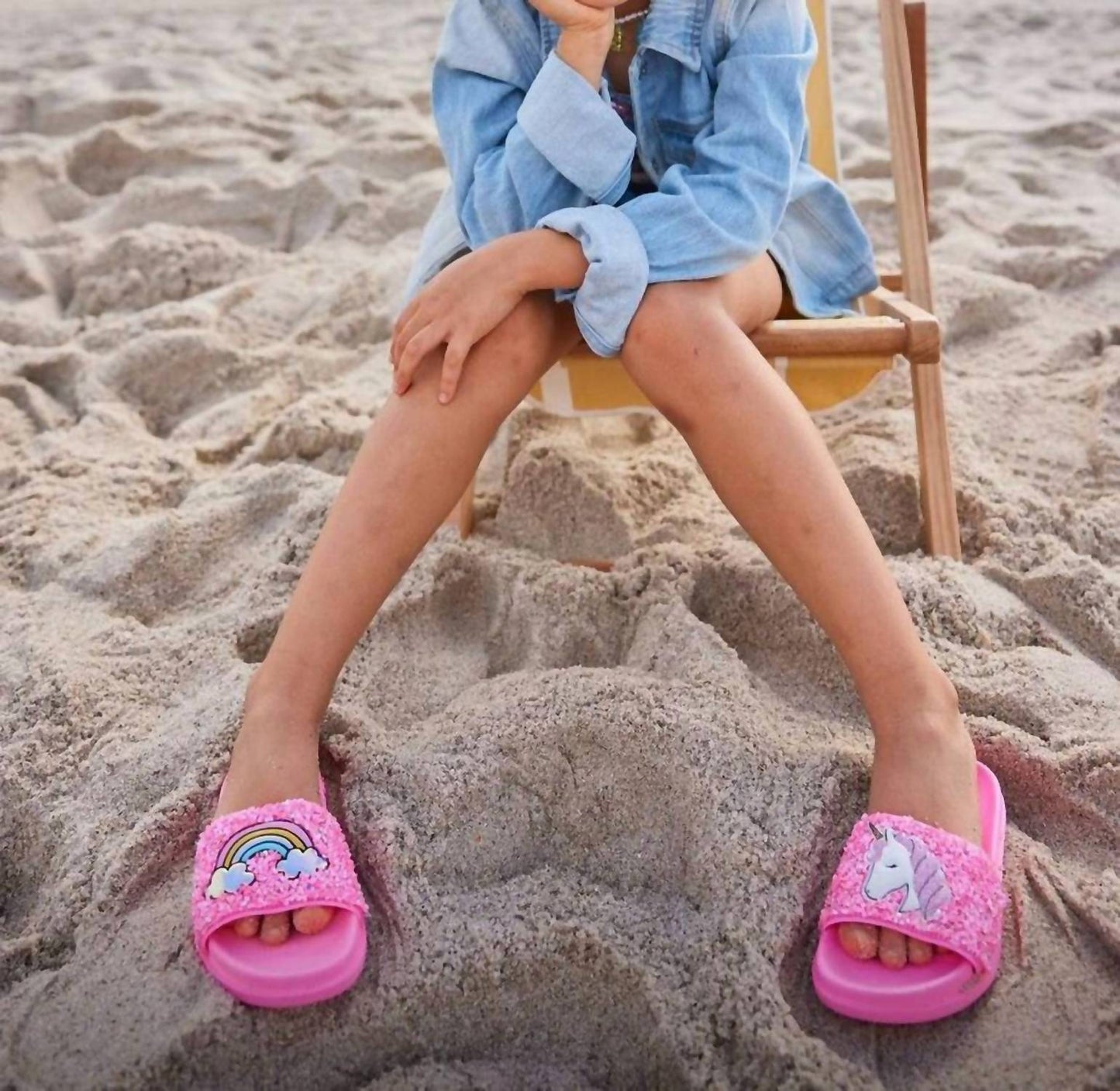 Lola + The Boys - Girls Glitter Unicorn Slides