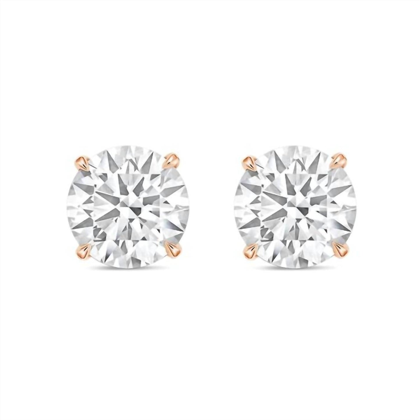 Diana M Jewels - 2.00 Cts Round Lab Diamond Stud Earrings