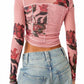 Free People - Bettys Garden Flrl Mesh Top